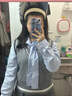 妙奕嘉假兩件針織背心長袖襯衫女襯衣女士外套新款洋氣女裝秋季條紋外穿 條紋背心假兩件襯衫 均碼 【建議75-110斤】 曬單實拍圖