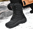 暢影 作戰靴男秋冬雪地靴加絨棉鞋高幫防寒靴戶(hù)外男女大碼戰術(shù)作訓靴 黑色(棉鞋） 43 曬單實(shí)拍圖