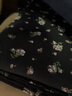 Olrain【七夕】歐芮兒吊帶碎花連衣裙女夏季新款輕奢荷葉吊帶印花長裙 黑色 XL 曬單實拍圖