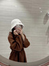 MELENDA KAMAR帽子女2025新款冬季兔毛漁夫帽百搭毛絨保暖水桶大頭圍盆帽高級(jí)感 奶白色 56CM-58CM（頭圍） 曬單實(shí)拍圖