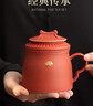 蘇氏陶瓷（SUSHI CERAMICS）辦公杯國潮宮廷紅水杯故宮禾黍茶禮紋理陶瓷自過(guò)濾杯文創(chuàng  )伴手禮盒 曬單實(shí)拍圖