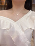 法蔻（farcoko）輕奢小雛菊項鏈女花朵吊墜小清新鎖骨鏈清純520情人節(jié)禮物送女友 清新小雛菊項鏈-皎月色 曬單實拍圖