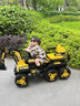 WORK BABY兒童挖掘機玩具車(chē)可坐人玩具女男孩遙控電動(dòng)挖土機可坐工程車(chē)禮物 六輪四驅+12V大電瓶+黃色 雙座親子款+全電動(dòng)挖臂+藍牙音樂(lè ) 曬單實(shí)拍圖