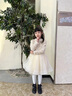 小咔衣濃女童禮服長(cháng)袖兒童生日公主裙主持人鋼琴演出服花童婚紗小女孩秋冬 香檳色X003長(cháng)袖短款 130 曬單實(shí)拍圖