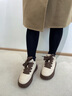 DAPHNE達芙妮加絨棉鞋女秋冬高幫面包鞋2024新款百搭雪地靴保暖休閑鞋板鞋子女 棕色（加絨） 37 跟高4CM 曬單實(shí)拍圖
