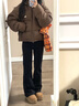 CTOX棉服女2024年新款冬季加厚棉襖冬裝學(xué)生面包服美拉德短款棉衣 咖色 M【100-110斤】 曬單實(shí)拍圖