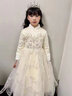 小咔衣濃女童生日晚禮服公主裙高端兒童主持人鋼琴演出服女孩花童婚紗冬季 香檳色3929長(cháng)款加絨加厚 140 曬單實(shí)拍圖