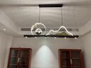 閃恒新中式長條茶室吊燈全銅餐廳吧臺燈具設計感工程一字個性書房主燈 【山川】直徑120CM+全銅+黑擦金 曬單實拍圖