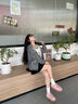 natursun奚夢(mèng)瑤高圓圓章若楠文淇同款德訓鞋女鞋厚底休閑袋鼠鞋情侶鞋單鞋 粉色（建議拍小一碼） 37 (235mm) 曬單實(shí)拍圖