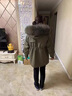 KLZMAIRAE派克服女狐貍毛內膽2023年冬季新款中長(cháng)可拆卸加厚皮草外套女工裝 軍綠色 L 曬單實(shí)拍圖