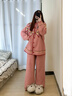 族瑪士柔軟半邊絨睡衣女秋冬季2025新款可外穿大碼珊瑚絨家居服套裝冬天 S83636#半邊絨套裝-淡雪莓紅 M 【建議80-125斤穿】 曬單實(shí)拍圖