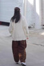 QGF奶系軟糯高領(lǐng)毛衣女秋冬季復(fù)古chic慵懶風(fēng)學(xué)生寬松內(nèi)搭針織衫女裝 白色 M 曬單實(shí)拍圖