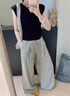 鳳蝶兒休閑褲套裝女裝夏季2024薄款新款鹽系穿搭套裝褲小個子慵懶風(fēng)闊腿 上衣+闊腿褲 M 曬單實拍圖