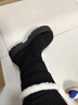 ZHR兩穿雪地靴女加絨加厚女靴羊羔毛保暖增高東北棉鞋 JF72黑色36 曬單實(shí)拍圖