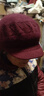 京堂京品中老年人帽子女冬天中年媽媽兔毛老人奶奶老太太秋冬季保暖毛線(xiàn)帽 酒紅色-帽子圍巾兩件套 曬單實(shí)拍圖