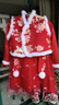 G.DUCKKIDS漢服女童秋冬加絨加厚唐裝女寶中國(guó)風(fēng)旗袍冬裝拜年服兒童新年古裝 紅色兩件套【+頭飾】 110 曬單實(shí)拍圖