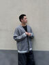 Calvin KleinJeans25秋季新款男士休閑學(xué)院ck字母提花紐扣V領(lǐng)針織開衫4RD389G P7E-英雄灰 M 曬單實拍圖