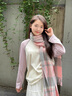 浪莎生日禮物保暖羊毛圍巾女2025冬季新款送女友格子長(cháng)款女生圍脖 灰粉格【常規款200X30cm】 禮盒裝 曬單實(shí)拍圖