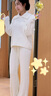 蕉內(nèi)絨絨503H女士睡衣半邊絨長袖長褲家居服套裝秋冬季保暖顯瘦可外穿 【女士】羽粉 M 曬單實拍圖