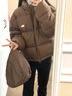 CTOX棉服女2024年新款冬季加厚棉襖冬裝學(xué)生面包服美拉德短款棉衣 咖色 M【100-110斤】 曬單實(shí)拍圖