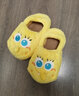 細細條（XIXITIAO）情侶正版海綿寶寶棉拖鞋保暖居家冬季軟底可愛(ài)毛毛鞋男女 全包款檸檬黃 42-43 曬單實(shí)拍圖