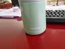 陶瓷保溫杯非涂層真陶瓷內(nèi)膽水杯便捷桌面泡茶杯密封防漏寬口杯子 淺綠色 曬單實拍圖