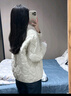 匹克運動棉服女秋冬新款時尚菱格棉衣面包服保暖V領(lǐng)外套 白米黃 S 曬單實拍圖