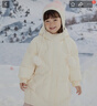 巴拉巴拉童裝女童羽絨服中長(cháng)款冬裝保暖連帽外套甜美洋氣 奶白10501-白鴨絨 130 cm（充絨量127g） 曬單實(shí)拍圖