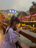 迪士尼女童連衣裙秋冬裝新款艾莎公主裙子中大童洋氣網(wǎng)紗裙衛衣裙 紫色 120cm 曬單實(shí)拍圖