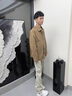 衣然呈品黃泥染牛仔褲男直筒寬松秋冬新款微喇潮流美式復古工裝休閑褲子男 黃泥色 L【建議110-130斤】 曬單實(shí)拍圖