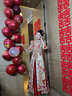 泰勒馬丁秀禾服新娘婚紗2025新款新中式古裝嫁衣出閣結婚服鳳冠霞帔龍鳳褂HF007L 曬單實(shí)拍圖