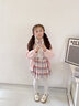 安妮優(yōu)兒（Anneyol）女童JK套裝春秋2025秋裝新款學(xué)院風(fēng)韓版百褶裙毛衣開(kāi)衫三件套洋氣 粉色三件套【裙子+襯衣+開(kāi)衫】 160 曬單實(shí)拍圖