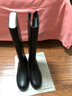 7or9黑騎士新款顯瘦高筒過(guò)膝靴秋冬女騎士靴保暖黑色寬楦暖暖靴 黑騎士2.5cm（標準版） 36 曬單實(shí)拍圖