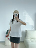 Teenie Weenie小熊女裝簡(jiǎn)約時(shí)尚夏季短袖POLO衫T恤多巴胺短款上衣 白色 165/M 曬單實(shí)拍圖