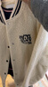 ONLY春夏潮流口袋字母刺繡棒球領(lǐng)撞色棉服女|124322003 A01 古董白色 L (170) 88A 曬單實拍圖