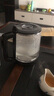 奧克斯通用茶吧機單壺配件玻璃燒水壺飲水機電熱水壺適用新飛美菱榮事達 黑色083B茶吧機玻璃藍光壺高17 曬單實(shí)拍圖