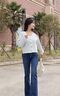 茵曼（INMAN）彈力萊卡牛仔喇叭褲2025春秋季女新款高腰復古打底長(cháng)褲子 喇叭褲 27 曬單實(shí)拍圖
