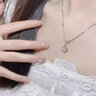 范琦（Fanci）彩金項(xiàng)鏈女簡(jiǎn)約莫桑鉆三葉草吊墜白金鎖骨鏈漾影 漾影項(xiàng)鏈 曬單實(shí)拍圖