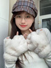 溥畔可愛(ài)貓爪手套冬季保暖加絨加厚女冬天摩托車(chē)騎行毛絨半指全指棉冬 奶咖(可愛(ài)熊掌-半指手套) 均碼 曬單實(shí)拍圖