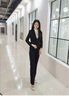 伊婭莎職業(yè)西裝套裝女氣質(zhì)商務(wù)面試白領(lǐng)正裝西服銀行前臺經(jīng)理工裝工作服 (常規)黑色西裝+西褲 L 建議100-110斤 曬單實(shí)拍圖
