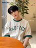 nautica white sail 【明星同款】白帆×CityBoy 寬松休閑字母LOGO全棉短袖T恤TW4250 暖白色1CH L 曬單實(shí)拍圖