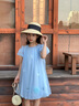 常春藤常春藤兒童裝女童2024年夏季新款  柔軟親膚花朵雙層網(wǎng)紗裙連衣裙 水藍(lán)色（建議搭配吊帶襯裙下單） 120cm 曬單實(shí)拍圖