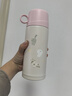 膳魔師（THERMOS）兒童保溫杯小學(xué)生開(kāi)學(xué)必備吸管水杯貓狗系列男女水壺600ml粉 曬單實(shí)拍圖