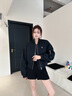 Calvin KleinJeans【防水】秋冬女士ck休閑通勤棒球領(lǐng)短款棉服外套J224790 BEH-太空黑 M 曬單實(shí)拍圖