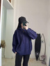 杰麗·莫克日系復(fù)古連帽毛衣男女秋冬慵懶風(fēng)潮牌百搭情侶抽繩套頭針織衫衛(wèi)衣 藏藍(lán)色 M （建議95-120斤） 曬單實(shí)拍圖