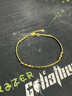 老廟黃金手鏈足金蹦迪珠碎碎冰女手飾可調節送女友送老婆生日禮物 可寫(xiě)賀卡#勿拍 曬單實(shí)拍圖