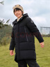 波司登（BOSIDENG）【反季】冬季探索阿勒泰羽絨服兒童長(cháng)款連帽新國標90絨外套 黑色8056 130 /64 曬單實(shí)拍圖
