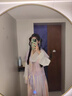 小野七天襦裙中國風漢服女學生春秋款唐褙子古裝圓領半袖齊腰褶裙 無披帛 M 建議身高158-166 體重120斤內(nèi) 曬單實拍圖