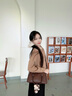 蔻一（Cnoles）包包女包2025保齡球包單肩奢品高級感斜挎包七夕情人節(jié)禮物送女友 棕色-新款實用生日禮物送老婆 曬單實拍圖