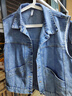 大碼牛仔馬甲女時(shí)尚春秋新款寬無(wú)袖外套松百搭口袋背心外搭上衣女 藍色 3XL 建議135-145斤 曬單實(shí)拍圖